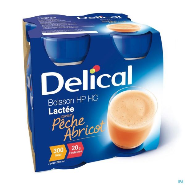 Delical Boisson Lactee Hp-hc Peche-abricot 4x200ml