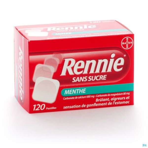 Rennie Zonder Suiker/sans Sucre Pastilles 120